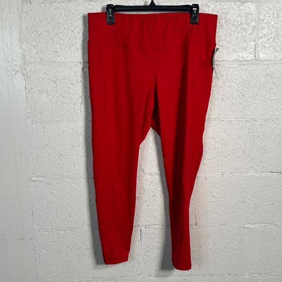 Ideology High-Waist Side-Pocket 7/8 Length Leggings red 1X - Picture 5 of 8